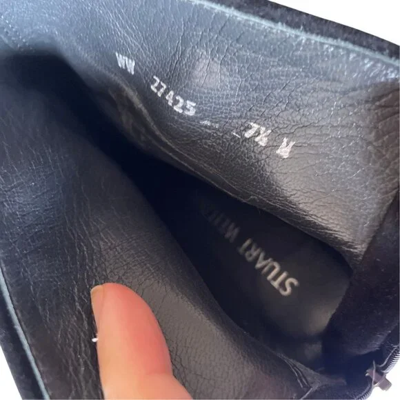 Stuart Weitzman Red Black Velvet Tapestry Ankle Boot Bad Reputation SZ 7.5 - Picture 7 of 10